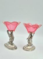 Jacob Weiss - Zoutvat (2) - Kristal, .813 zilver - Prachtig, Antiek en Kunst