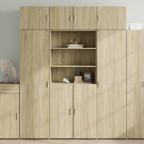 vidaXL Opbergkast 80x42,5x225 cm bewerkt hout sonoma, Huis en Inrichting, Kasten | Dressoirs, Nieuw, Verzenden