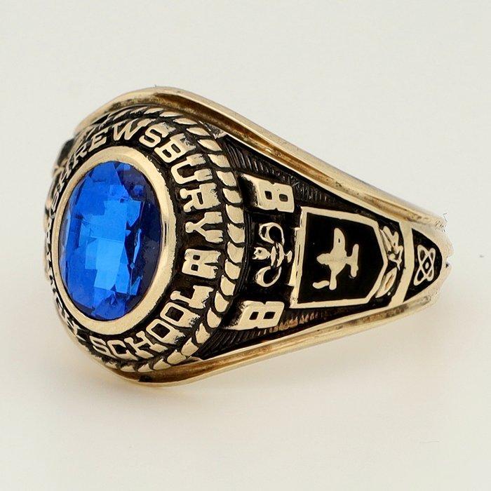 Ring - 10 kt. Geel goud - Spinel, Handtassen en Accessoires, Ringen