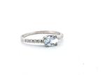 Zonder Minimumprijs - Ring - 18 karaat Witgoud Aquamarijn -, Handtassen en Accessoires, Nieuw