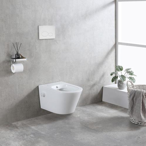 Wandcloset BWS Astev Rimless Met Bidetkraan Warm en Koud, Doe-het-zelf en Bouw, Sanitair, Douche, Nieuw, Ophalen of Verzenden
