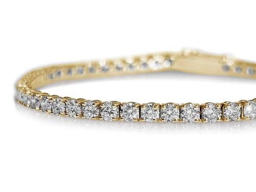 Zonder Minimumprijs - Tennis armband - 14 karaat Geel goud -, Handtassen en Accessoires, Antieke sieraden