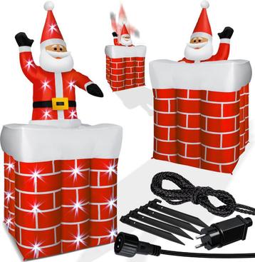 KESSER® Opblaasbare Kerstman in schoorsteen LED Verlichting, Verzenden