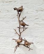 sculptuur, 4 vogeltjes op een tak - 42 cm - Brons