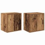 vidaXL Garage wandkasten 2 st bewerkt hout oud hout, Verzenden