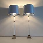 Tafellamp - Metaal, vernikkeld - Twee vintage tafellampen in