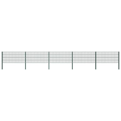 vidaXL Schuttingpaneel met palen 8,5x0,8 m ijzer groen, Tuin en Terras, Tuinhekken en Hekwerk, Nieuw, Verzenden