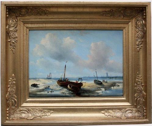 Hendrik van den Helm (1811- 1889) - A pair of Dutch marine, Antiek en Kunst, Kunst | Schilderijen | Klassiek