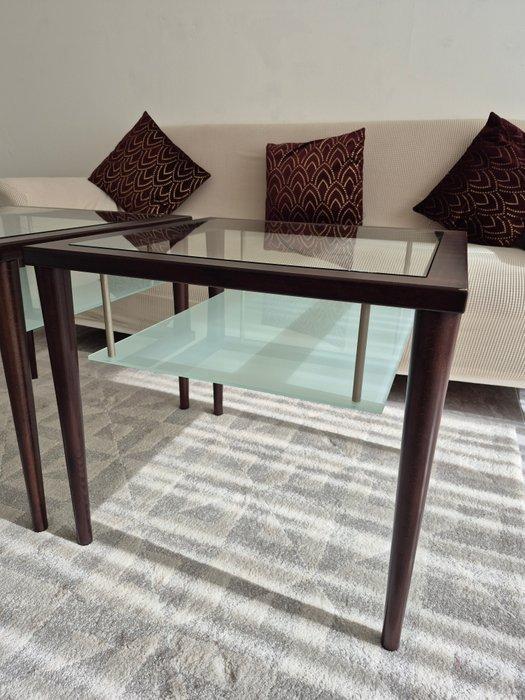 Calligaris - Calligaris - Bijzettafel (2) - Hout, Glas, Antiek en Kunst, Antiek | Meubels | Stoelen en Sofa's