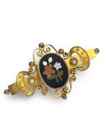 Pietra Dura - Doré - Broche, Antiek en Kunst