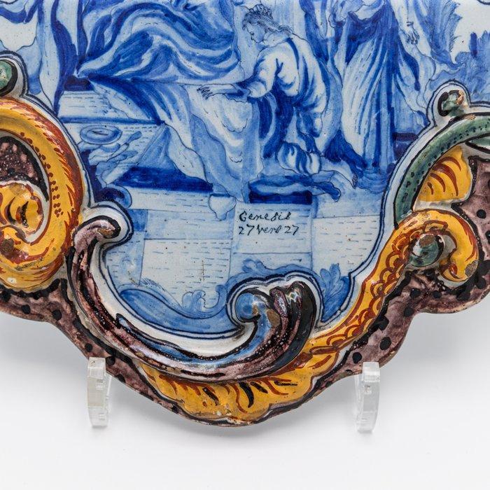 Delfts aardewerk plaquette met Bijbelse voorstelling,, Antiek en Kunst, Kunst | Niet-Westerse kunst