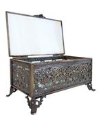 Sieradendoos - Brons, Glas - 1900 - Verre à facettes, Antiek en Kunst