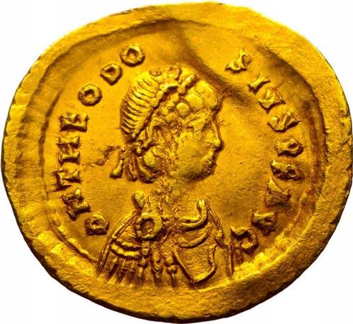 Byzantijnse Rijk. Emperor Theodosius II. Semissis (ND), Postzegels en Munten, Munten | Europa | Niet-Euromunten