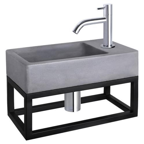 Fonteinset Differnz Force Beton en Handoekrek 40x22x9 cm, Doe-het-zelf en Bouw, Sanitair, Overige typen, Nieuw, Chroom, Ophalen of Verzenden