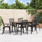 vidaXL Tuinstoelen 6 st gietaluminium zwart, Tuin en Terras, Verzenden, Nieuw