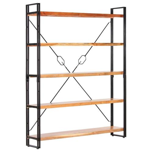 vidaXL Boekenkast met 5 schappen 140x30x180 cm massief, Huis en Inrichting, Kasten | Boekenkasten, Nieuw, Verzenden
