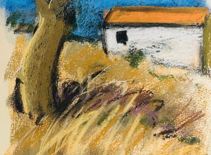 Georges Laporte (1926-2000) - La cabane gardiane - Pastel, Antiek en Kunst, Kunst | Designobjecten