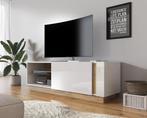 TV-Meubel Ashley - Wit - Eiken - 138 cm - tv kast, Nieuw, Overige materialen, 25 tot 50 cm, 100 tot 150 cm