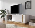 TV-Meubel Ashley - Wit - Eiken - 138 cm - tv kast, Huis en Inrichting, Kasten |Televisiemeubels, Overige materialen, 100 tot 150 cm