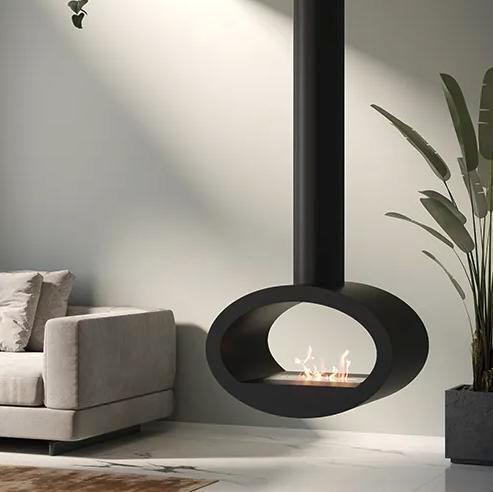 Moderne hang Ruby doorkijk bio ethanol vuur haard Cervinia, Huis en Inrichting, Kachels, Bio-ethanolhaard, Overige brandstoffen