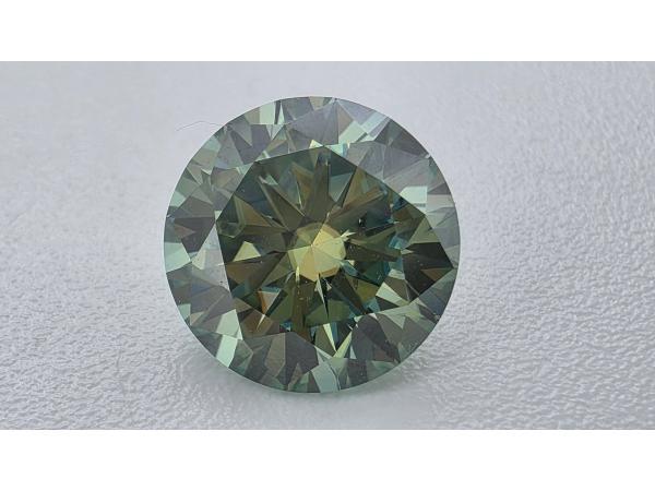 Veiling - Moissanite briljant 2 crt Blue Green ( GRA Gecerti, Handtassen en Accessoires, Edelstenen
