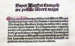 Albertus Magnus - [Post Incunable] Matthei Evangeliare -, Antiek en Kunst, Antiek | Boeken en Manuscripten