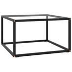 vidaXL Table basse Noir avec verre trempé 60x60x35 cm, Neuf, Verzenden