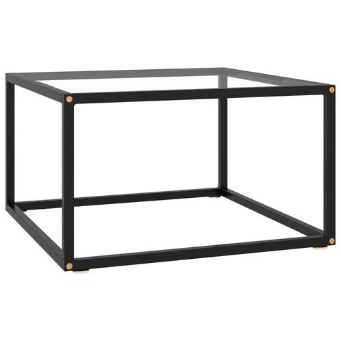 vidaXL Table basse Noir avec verre trempé 60x60x35 cm, Maison & Meubles, Tables | Tables de salon, Neuf, Envoi