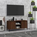 vidaXL Meuble TV avec pieds en métal Chêne marron, Maison & Meubles, Armoires | Mobilier de télévision, Neuf, Verzenden
