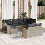 vidaXL 10-delige Loungeset met kussens poly rattan, Verzenden, Nieuw, Loungeset