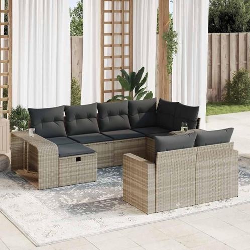vidaXL 10-delige Loungeset met kussens poly rattan, Tuin en Terras, Tuinsets en Loungesets, Loungeset, Nieuw, Verzenden