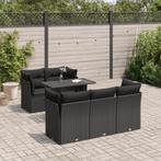 vidaXL Salon de jardin 6 pcs avec coussins noir résine, Jardin & Terrasse, Ensembles de jardin, Verzenden, Neuf, Salons de jardin