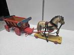 onbekend - Speelgoed Paard met wagen antiek - 1940-1950 -