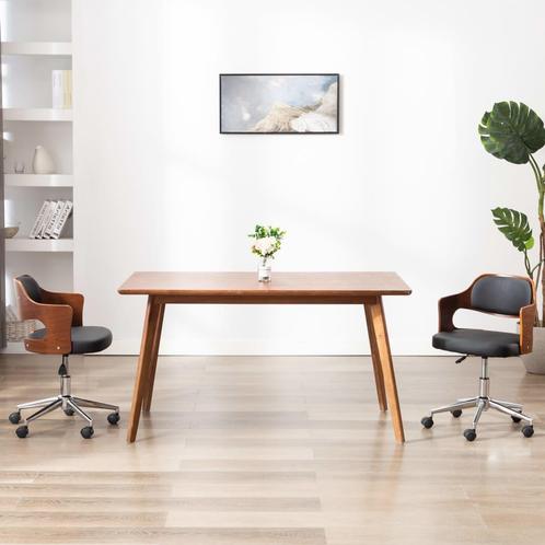 vidaXL Kantoorstoel draaibaar gebogen hout en kunstleer, Huis en Inrichting, Bureaustoelen, Nieuw, Verzenden