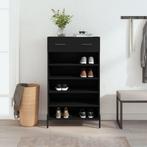 vidaXL Schoenenkast 60x35x105 cm bewerkt hout zwart, Huis en Inrichting, Kasten | Overige, Verzenden, Nieuw