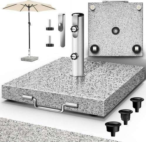 tillvex® Granit Parasolstandaard met transportgreep, 25 kg,, Tuin en Terras, Overige Tuin en Terras, Verzenden