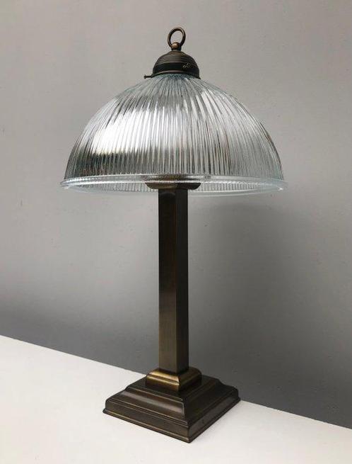 Tafellamp - Glas, Messing, Antiek en Kunst, Antiek | Verlichting