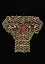 Oud-Egyptisch Faience Kralen mummie masker  (Zonder, Antiek en Kunst