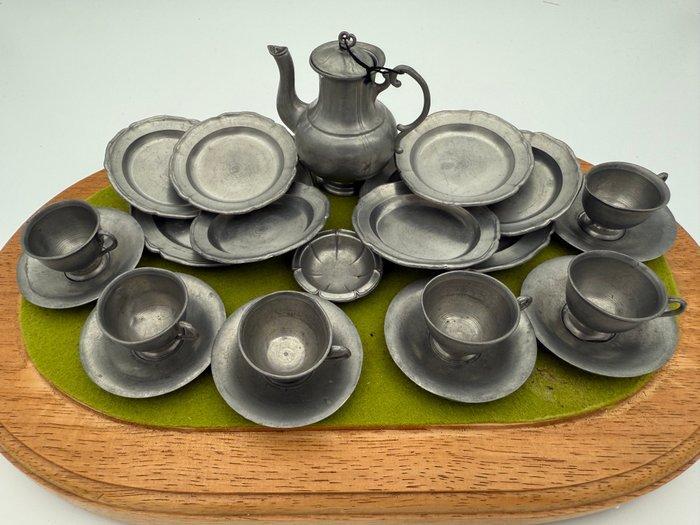 Theeservies (22) - Tin - Tinnen theeservies, Antiek en Kunst, Antiek | Speelgoed