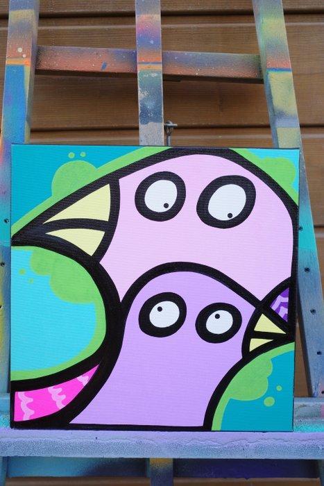 Kev Munday - Geo Birds, Antiek en Kunst, Kunst | Schilderijen | Modern