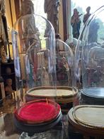 Stolp (7) - Mongeblazen Antiek Glas en Houten Voet -, Antiek en Kunst