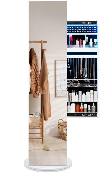 Tweedekans | costway Swivel Jewelry Cabinet met een, Ophalen of Verzenden