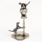 NO RESERVE - J. Niekerk - Hond en kat scène - Beeldje - .835