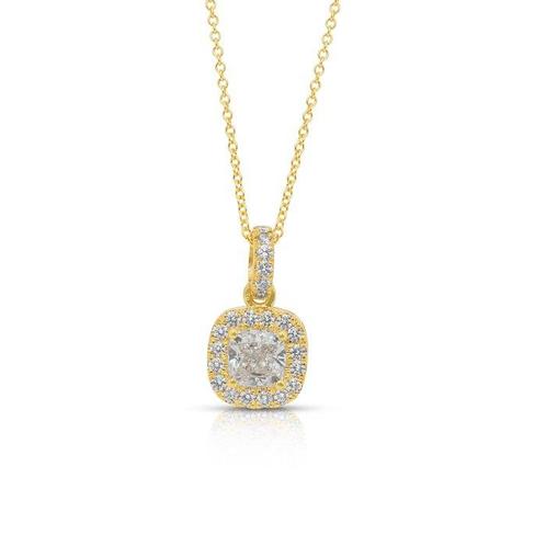 Ketting met hanger - 18 karaat Geel goud -  1.21ct. tw., Handtassen en Accessoires, Antieke sieraden