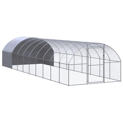 vidaXL Kippenren 3x10x2 m gegalvaniseerd staal, Dieren en Toebehoren, Knaagdieren en Konijnen | Hokken en Kooien, Nieuw, Verzenden