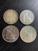 Frankrijk. Lot van 4 zilveren munten (10 Francs en 50