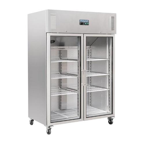 Polar Gastro 2-deurs koeling met glazen deuren 1200ltr, Articles professionnels, Horeca | Équipement de cuisine