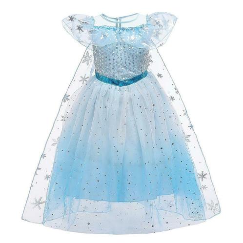 Prinsessenjurk - Blauwe Elsa kristallen jurk - Kleedje, Kinderen en Baby's, Carnavalskleding en Verkleedspullen, Verzenden