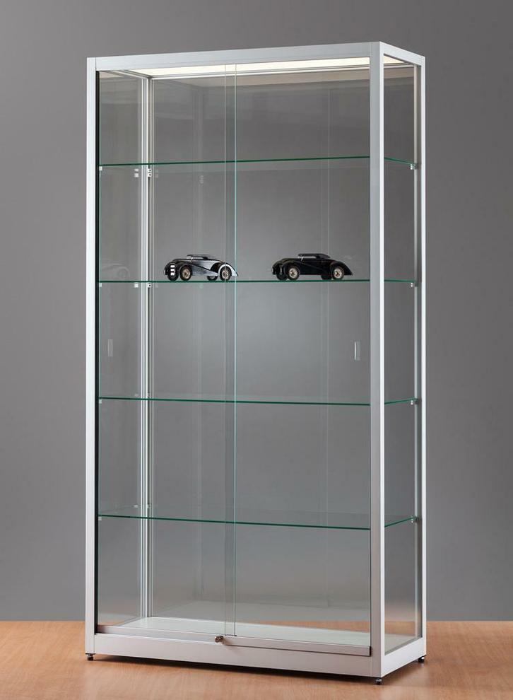 *TIP*  Luxe vitrinekast zilver 100 cm breed met LED verlich, Zakelijke goederen, Kantoor en Winkelinrichting | Winkel en Inventaris