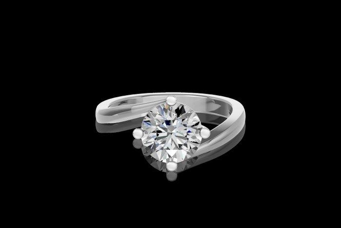 Ring - 14 karaat Witgoud - 2.20ct. tw. Diamant (Lab-grown), Handtassen en Accessoires, Ringen